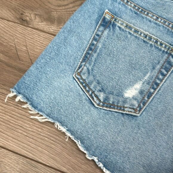 GRLFRND Cindy Button-Fly Distressed Blue Jean Cut Off‎ Shorts Size 28 - Picture 9 of 13